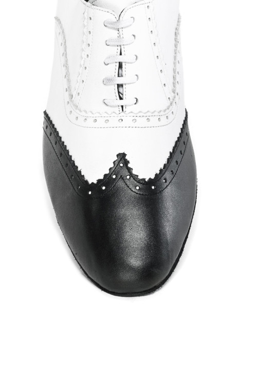 Rummos Hombres Zapatos de Baile Oscar 004/001 - Cuero Negro/Blanco